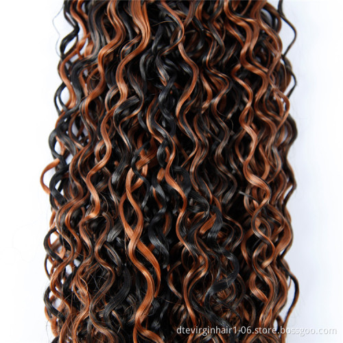 Hot Selling Production DTL Ombre Colors  Pre Stretched Colored Synthetic Hair Extension Bundles